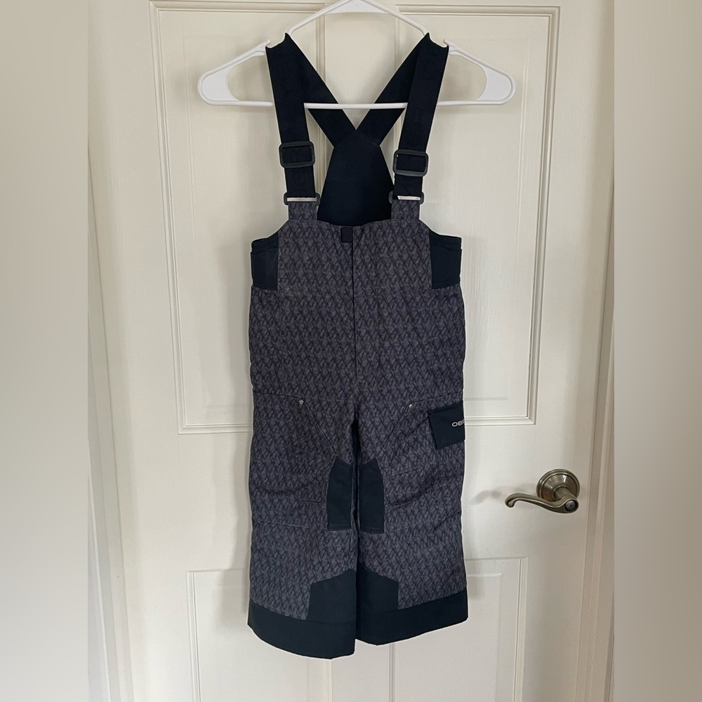 Kids Obermeyer Charcoal and Black Patterned Ski Pants